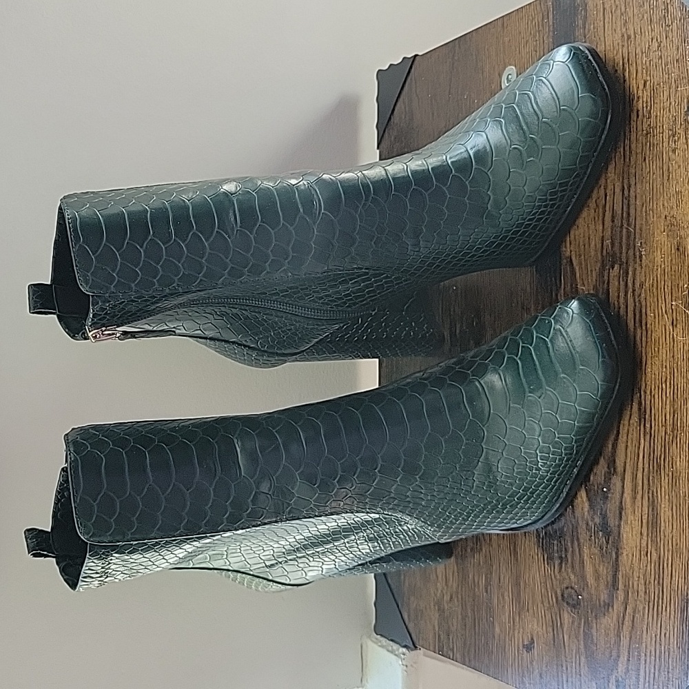Faux Leather Ankle Boots